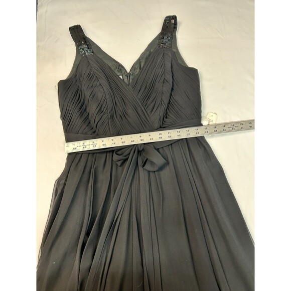 Anne Klein 100% Silk Black Women's Size 10 Sleeveless Dress Sparkle Straps Party - Picture 15 of 16